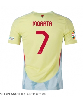 Spagna Alvaro Morata #7 Maglia Gara Trasferta Repliche Europei 2024